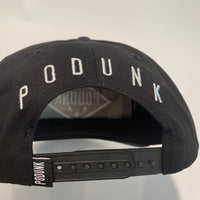 Podunk Snapback Black w/ White Rope