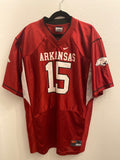 KIDS Nike Arkansas Football Jersey #15 / Size XL (20)