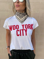 WOO YORK CITY ::: Women's White Muscle Tee