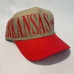 Podunk ARKANSAS Curved Bill Snapback / Red