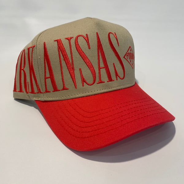 Podunk ARKANSAS Curved Bill Snapback / Red