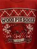 Vintage Christmas Sweatshirt Woo Pig Sooie / Size XL