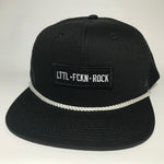 LTTL FCKN ROCK Black Trucker w/ White Rope