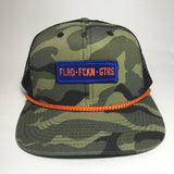 FLRD FCKN GTRS Orange Rope Camo Trucker