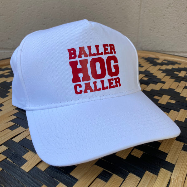 Baller Hog Caller / White Snapback : Kids